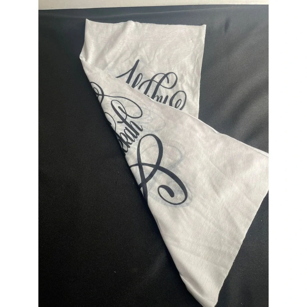 Happy Hanukkah Script Graphic White Tube Scarf Neck Gaiter Holiday Festive